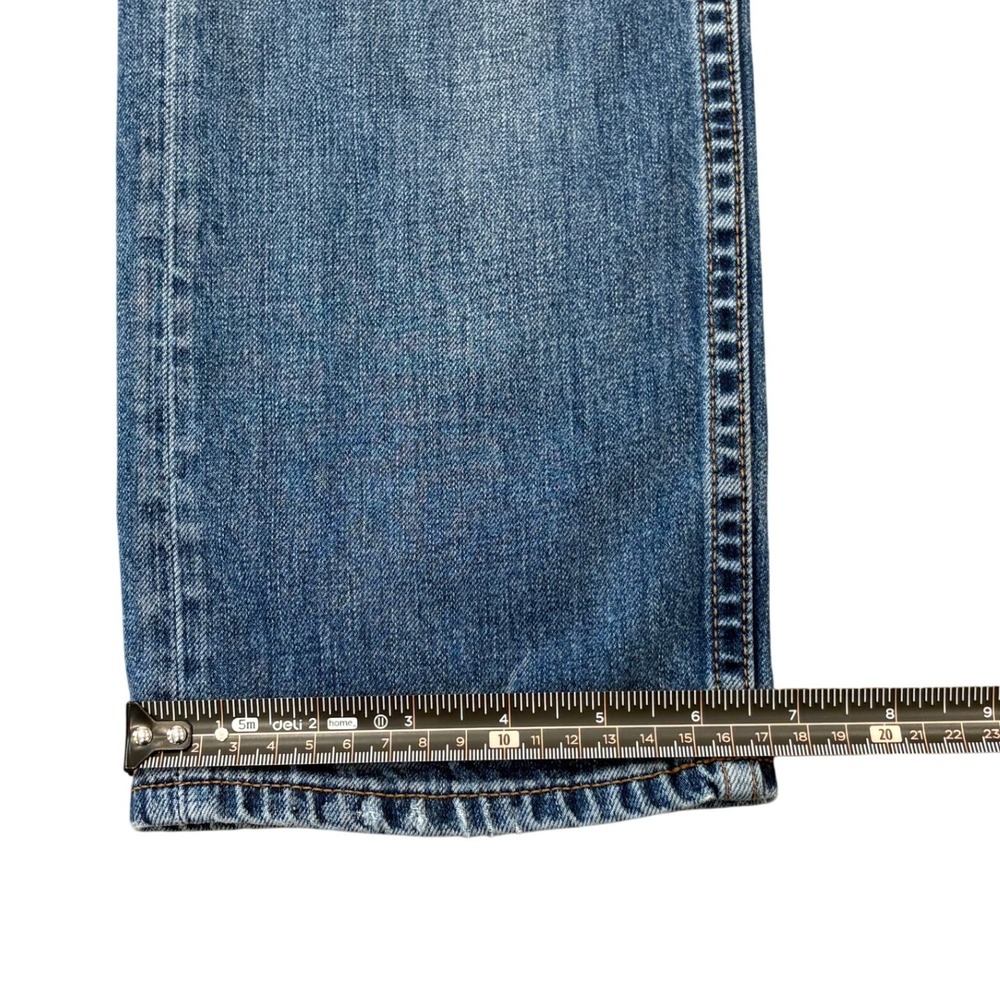 Armani Exchange Jeans Mens 31‎ Blue Straight Distressed Ripped Patch Denim - Picture 9 of 11